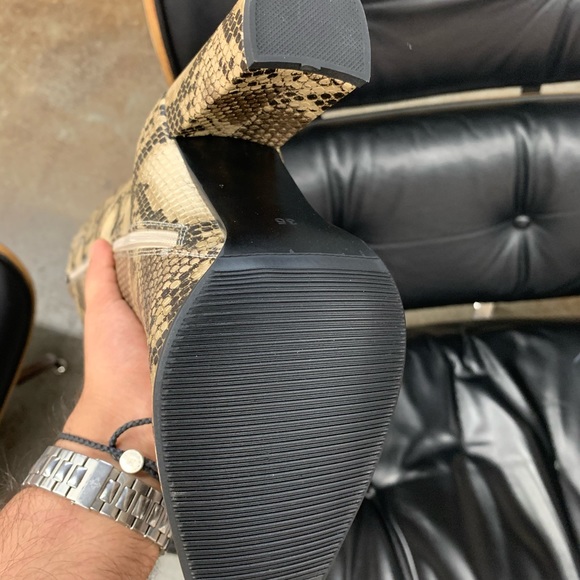 Brown Block Heel Knee High Boot in Faux Snakeskin, Women’s - Picture 14 of 15